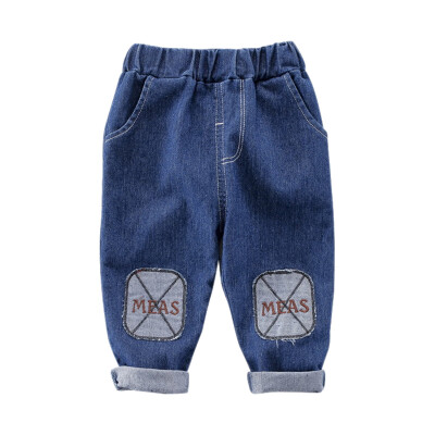 

Autumn Toddlers Kids Boy Girl Pants Denim Pants Baby Cartoon Printed Long Pants Trousers Bottoms