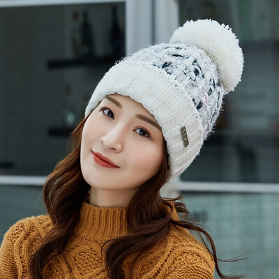 

Hat Woman Winter Knitting Cute Korean Edition Warm Fashion Winter Riding Wind-proof Autumn&Winter Wool Cap