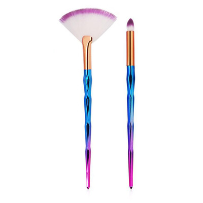

Gobestart 2Pc Makeup Brushes Set Powder Foundation Eyeshadow Eyeliner Lip Cosmetic Brush