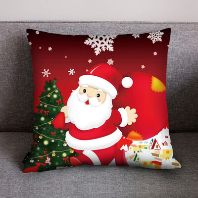 

JPGIF Merry Christmas Print Pillow Case Polyester Sofa Car Cushion Cover Home Decor