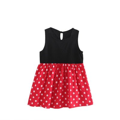 

High Quality Bohemian Summer Baby Girl Dress With Dot Print And Sleeveless Pattern Comfortable For Dressing In the Summer