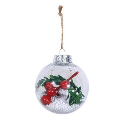 

Christmas Round Clear Shatterproof Plastic Ball Ornaments Xmas Tree Pendant Wedding Holiday Party Decor Artificial Snow New