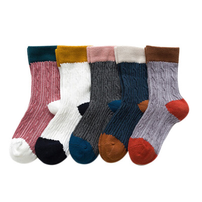 

5 Pairs Kids Socks Autumn Winter New Fashion Stripe Baby Socks for Boys Girls Cotton Children High Socks for 1-12Y
