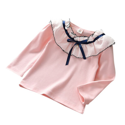 

Cute Girls T-shirt Autumn Spring Floral Cotton Children Clothes Baby Long Sleeve Tops Tees Blouse