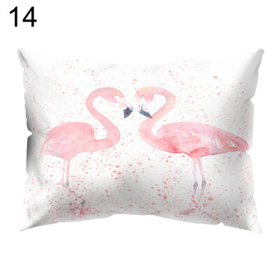 

Flamingo Printed Rectangle Throw Pillow Case Sofa Bed Cushion Cover Home Decor
