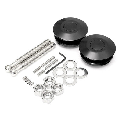 

1Pair Universal Invisible Black Push Button Billet Hood Pins Lock Clip Car Quick Latch Bonnet