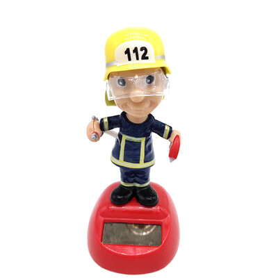 

Cartoon Firemen Car Ornaments Solar Energy Swing Doll Vehicle Decorations Holiday Birthday Gift