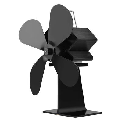 

Black Premium Metal 4-Blade Heat Powered Log Burner Stove Fan Mute Lightweight Potrable Fan