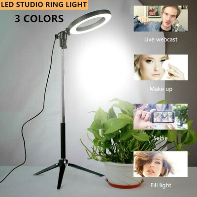 

LED Studio Ring Light Photo Video Dimmable Lamp Light Tripod Selfie Camera Phone