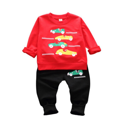 

Baby Clothes Set Long-Sleeved Sweater Casual Pants Autumn Two-Piece New Baby Cartoon Casual Clothes