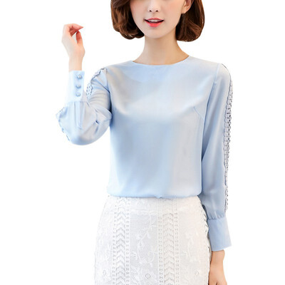 

Elegant Women Solid Casual Shirts Long Sleeve O neck Office Blouse Ladies Autumn New Formal blusas