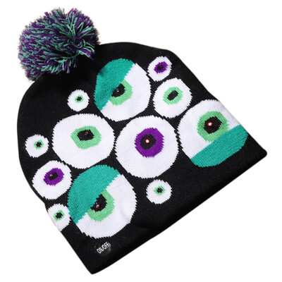 

Halloween Wedding decoration Santa Hats scarf Boys Girls Cap color Christmas Decoration Halloween LED light knit hat Party Props