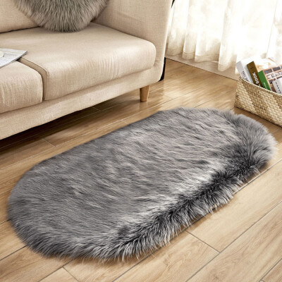 

Gobestart Soft Rug Chair Cover Artificial Sheepskin Wool Warm Hairy Carpet Seat Mats GY