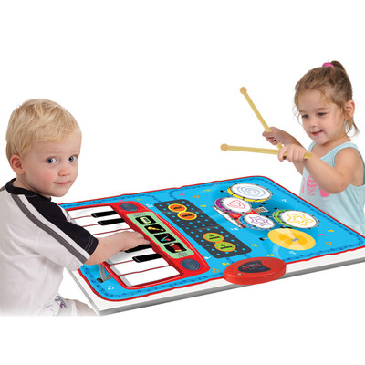 

YIWULAPortable 2-in-1 Drum & Piano Combo Educational Musical Play Mat for Kids