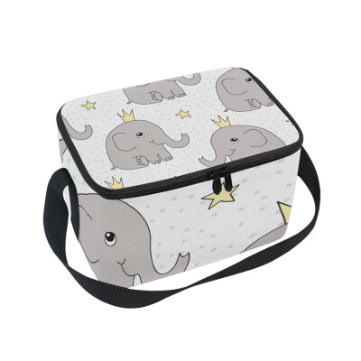 

ALAZA Lunch Box Insulated Elephant Princess Lunch Bag Large Cooler Tote Bagfor Men Women