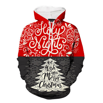 

goldstrings Merry Christmas Pullover Hoodie Funny Christmas Santa Snowman Digital Long Sleeve Sweatshirts