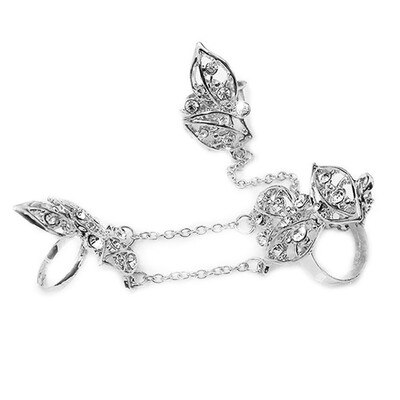 

European&American Fashion Jewelry Female Minimalist Fine Jewelry Diamond Jewelry Luxury Hollow Leaves Ring Ring Female Joints