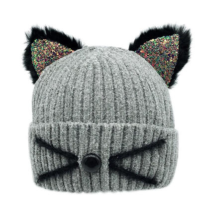 

Baby Newborn caps Winter Warm Hat Toddler Baby Boys Girls Cartoon Cat Knitting Caps Kids Headwrap Ear Warmer