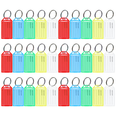 

Esonmus 30pcsset Key Rings 30 Pack Plastic Key Tags Motorcycle Key Chain Car Key Chain Key Tags with Label Window