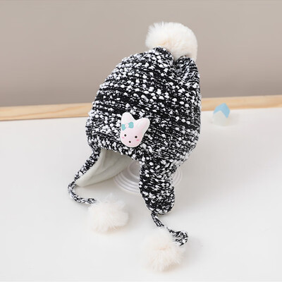 

Baby Girl Hat Toddler Infant Winter Tie up Hat Warmer Ear-flap Knitted Cap