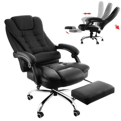 

VEVOR Executive Office Chair with Footrest PU Leather High-Back Reclining Office Chair Adjustable