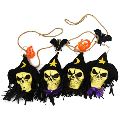 

Foam Skull Haunted House Halloween Decoration Horror Garland Sets Hanging Banner Halloween Party Favors