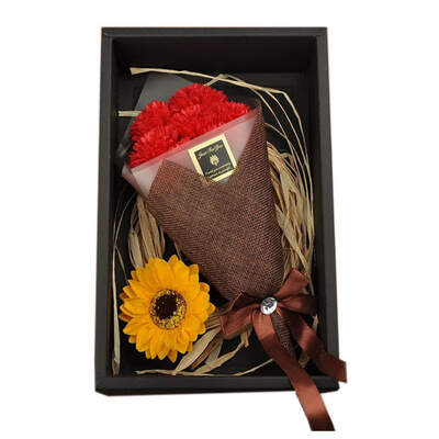 

7pcs Artificial Rose Soap Bouquets carnation Bouquet Gift Box Womens Romantic Gift Creative Birthday Gift Box For girls women