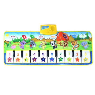 

Interactive Toys Music Blanket 10 Piano Keys Toddler Early Education Music Mat Cartoon Design Baby Crawling Pad