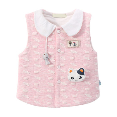 

Spring Autumn Children Kids Vest 6M-3Y Cotton Soft Comfortable Turndown Collar Thin Unisex Baby Vest Outerwear 6 Colors