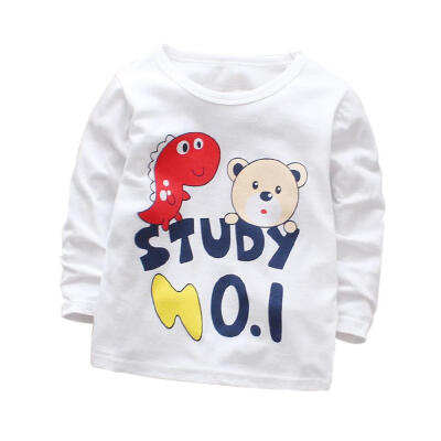 

Casual Boys Girls Autumn Spring Cartoon Cotton T-shirt Children Clothes Baby Long Sleeve Tops Tees Blouse