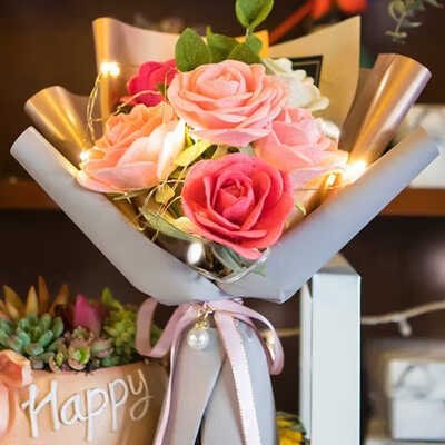

Non-Woven Roses Bouquet Holding Flowers Party Decoration Artificial Flowers Craft Wedding Fake Flowers Festival Home Decor Kit