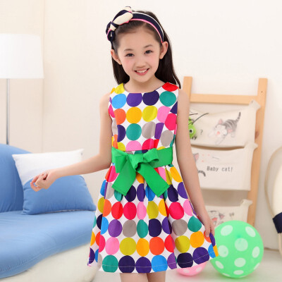 

NEW Summer Baby Dot Print Dresses For Girls Casual Baby Girls Sleeveless Dot Print Strap Tutu Dress Kid Toddler Pageant Sundress