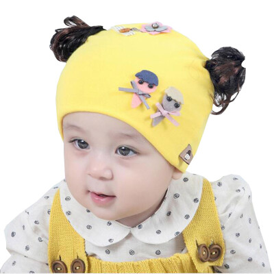 

Cute hat Toddler Kids Baby Girl Cute Cartoon Wig Design Autumn Warm Hat Cap Headwear Accessories