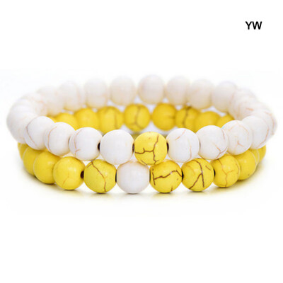 

2PcsSet Couples Distance Bracelet Classic Natural Stone White&Black Yin Yang Beaded Bracelets for Men Women Best Friend Pop