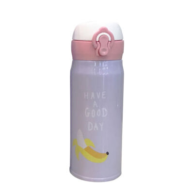 

1PC 350450ML Fruit Jump Cover Stainless Steel Mug Student Portable Cute Children Women Kettle Thermos Bottle School Beker