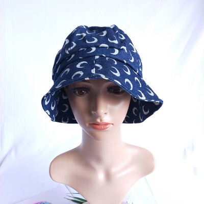 

Spring&Autumn New Star Net Red Street Moon Print Cowboy Blue Fisherman Hat Sun Hat Chao Female Pot Hat Female