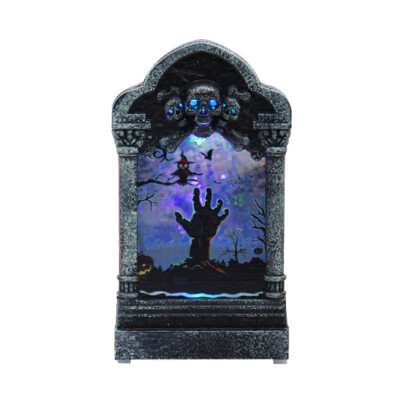 

Halloween Decor Luminous Scary Tombstone Ornaments Pumpkin Skull Lamp Home Party Decoration Creative DIY Tombstone Night Light