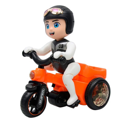 

YIWULAIn Situ Rotation Electric Three-wheeled Motorcycle Music Light Toy Children Gift