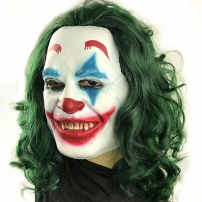 

Natural Latex Horrible Clown Mask with Wig Halloween Party Cosplay Costume Prop