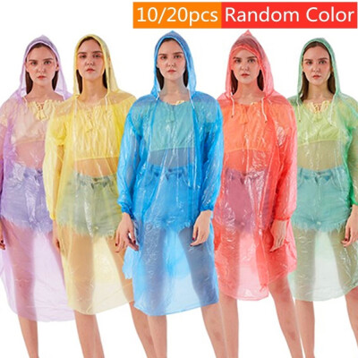 

51020x Disposable Adult Emergency Waterproof Rain Coat Raincoat Poncho Hiking Camping Cycling OutdoorRandom Color