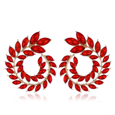 

Fashion Olive Shape Cubic Zircon Earrings Branch Crystal Earings For Women