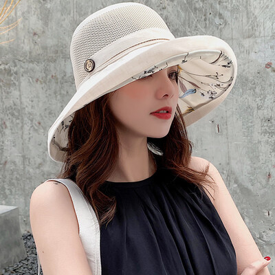 

Hat womens summer visor Korean wave folding Sun Hat womens summer travel along the beach hat
