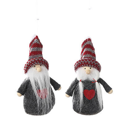 

2PCS 2019 Christmas Decorations Plush Grid Santa Snowman Elk Doll Pendant Xmas Party Gift Tree Hanging Ornament for Home