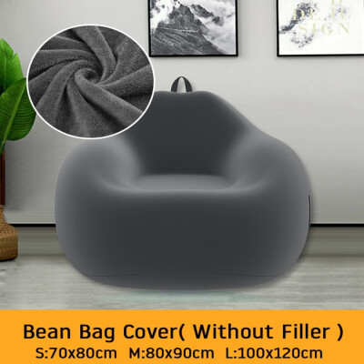 

The New Can Be Fill Stylish Flannelette Bean Bag Sofa Cover with Three Side Pockets Lounger Chair Sofa Seat Living Room Furniture