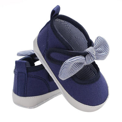 

0-18M Toddler Baby Girl Soft Bow Casual Cute Canvas Princess Shoes Infant Prewalker New Born Baby Shoes