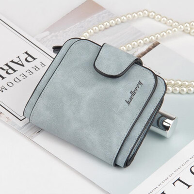 

Women Short Wallet Scrub PU Leather Zipper Card Holder Interior Pocket Multifunctional Solid Color Fashion Purse