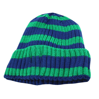 

Girls Boys Accessories Baby Striped Print Hats Winter Newborn Knitted Cute Warm Kids Wool Hemming Caps Baby Clothing