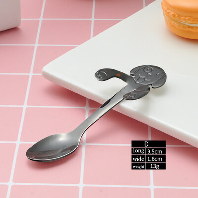 

Toponeto Cute Dog Spoon Long Handle Spoons Flatware Coffee Drinking Tools Kitchen Gadget