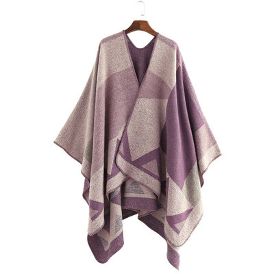 

New Women Warm Scarf Patchwork Plaid Poncho Cape Poncho Blanket Cloak Wrap Shawl
