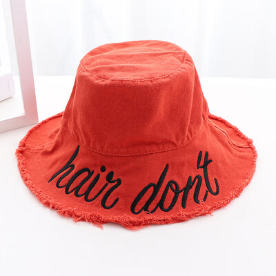 

The new Korean version of cowboy ladies summer letters embroidered burrs outdoor pot Hat fisherman Hat Sun Hat